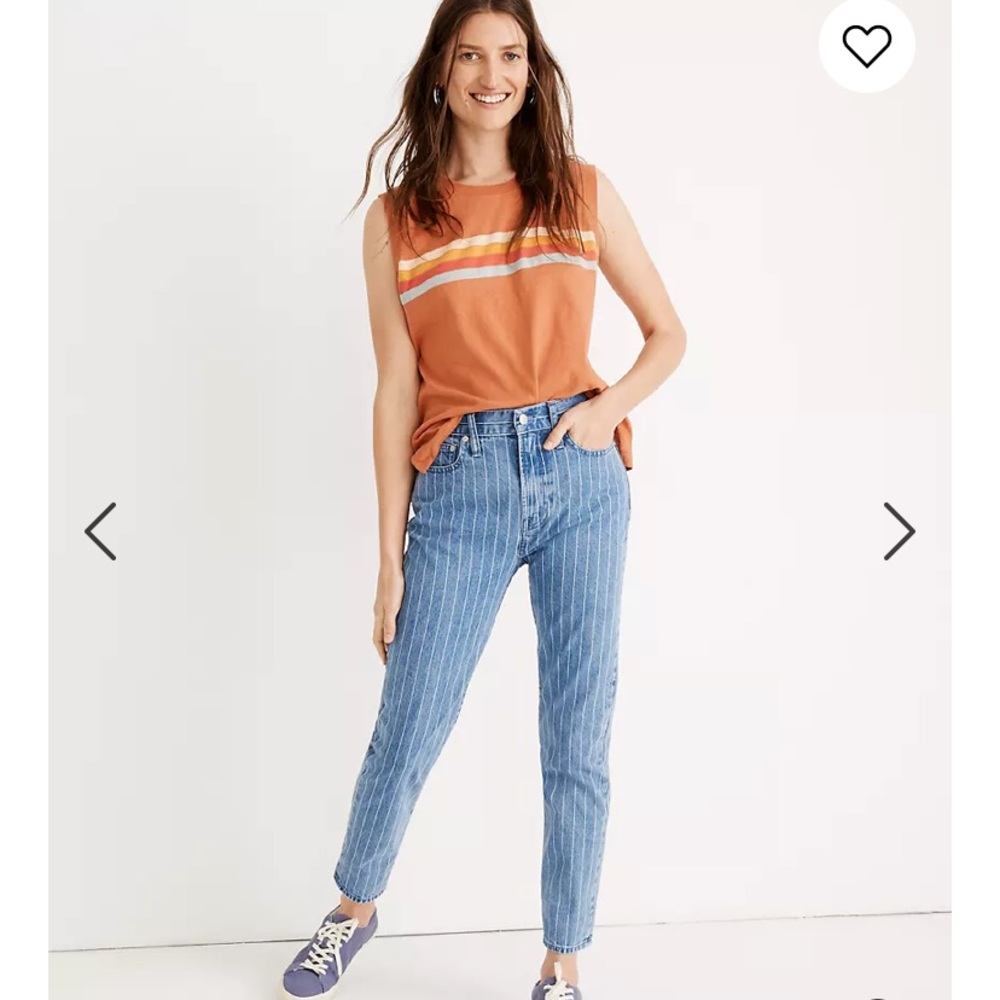 Madewell Pinstripe High Rise Jeans